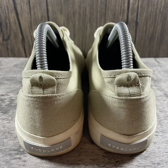 Everlane Womens Recycled Cotton Platform Sneakers Beige 10.5