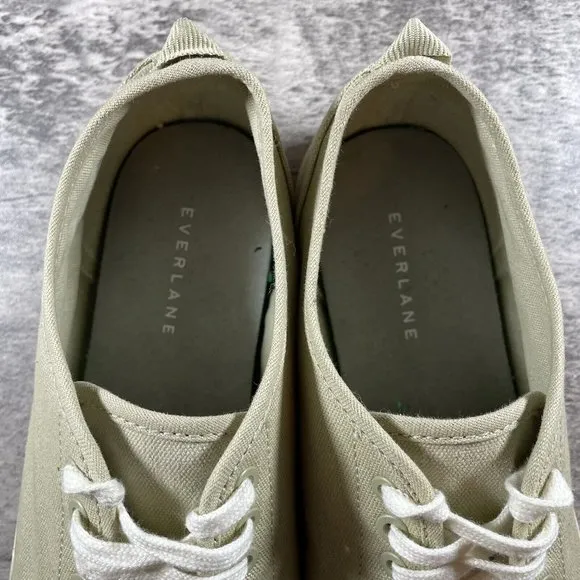 Everlane Womens Recycled Cotton Platform Sneakers Beige 10.5