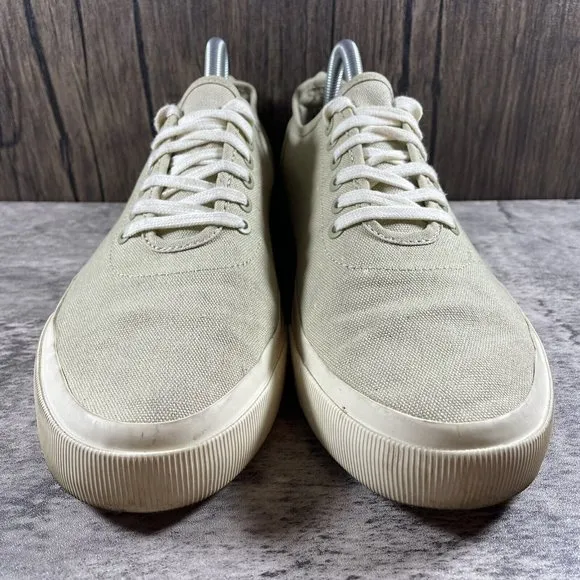 Everlane Womens Recycled Cotton Platform Sneakers Beige 10.5