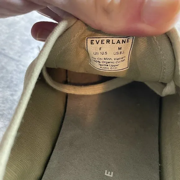 Everlane Womens Recycled Cotton Platform Sneakers Beige 10.5