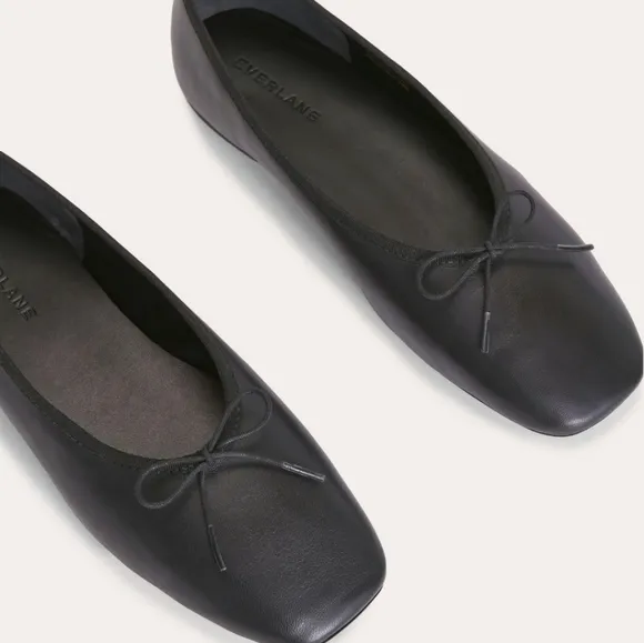 Everlane Women's The Ballet Flats Black Nappa Leather 8