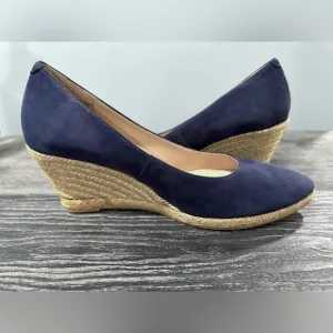 Excellent, like new condition Eric Michael “Teva” Navy Suede Espadrilles, US 7.5
