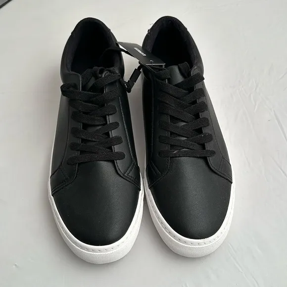 Express black leather low top sneakers