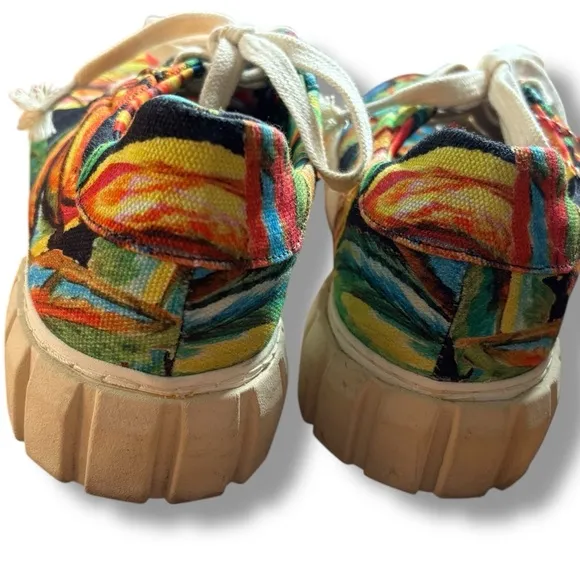 Farm Rio Black Multicolor Banana Platform Sneakers - Size 9.5 Women's