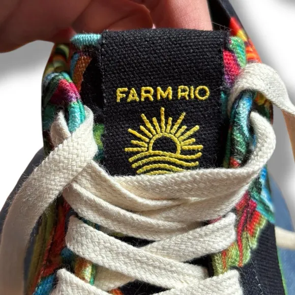 Farm Rio Black Multicolor Banana Platform Sneakers - Size 9.5 Women's