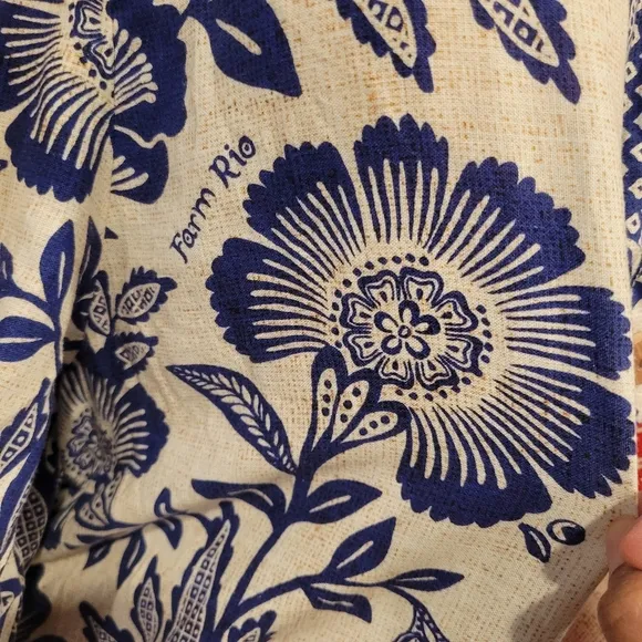Farm Rio Mixed Pineapple Garden off the shoulder mini Dress.