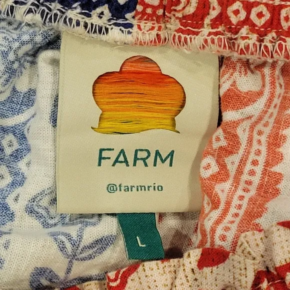 Farm Rio Mixed Pineapple Garden off the shoulder mini Dress.