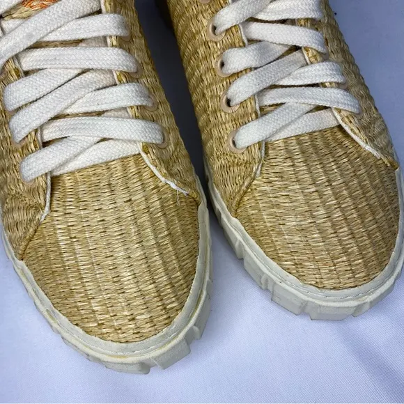 FARM RIO Straw Platform Low-top Sneakers Palha Size 7.5