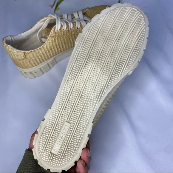 FARM RIO Straw Platform Low-top Sneakers Palha Size 7.5