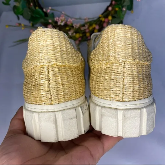 FARM RIO Straw Platform Low-top Sneakers Palha Size 7.5