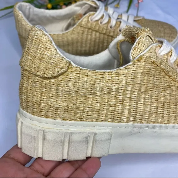 FARM RIO Straw Platform Low-top Sneakers Palha Size 7.5