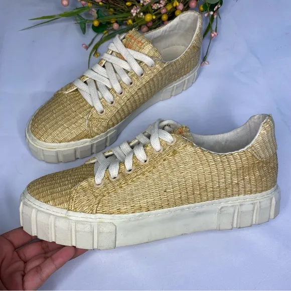 FARM RIO Straw Platform Low-top Sneakers Palha Size 7.5