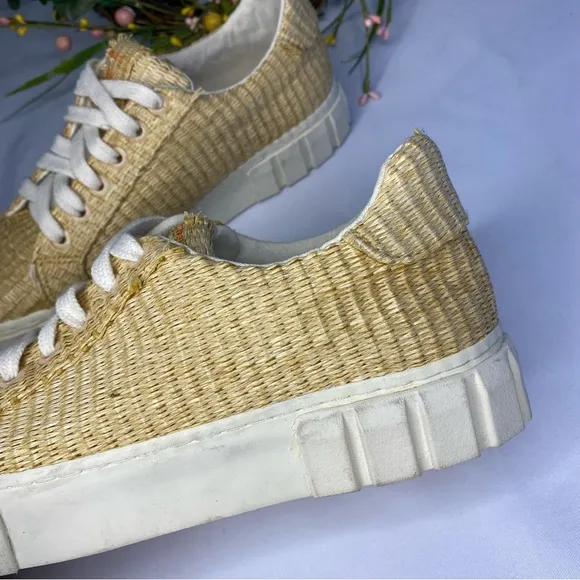 FARM RIO Straw Platform Low-top Sneakers Palha Size 7.5