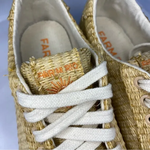 FARM RIO Straw Platform Low-top Sneakers Palha Size 7.5