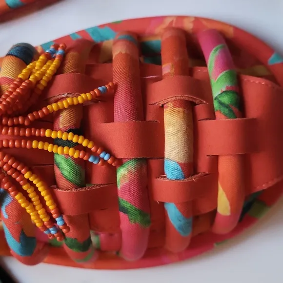 Farm Rio Tropical Tube Strap Sandals SZ 7