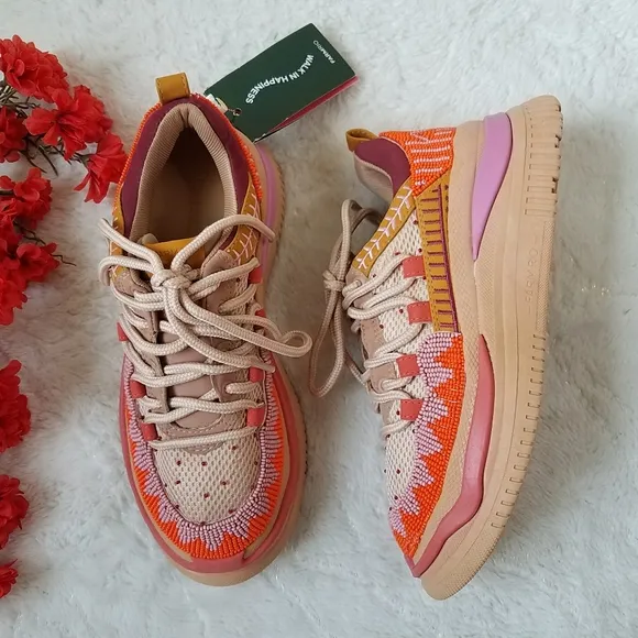 FARM Rio Women's Jungle Panther Bead &amp; Embroidery Embellished Platform Sneakers