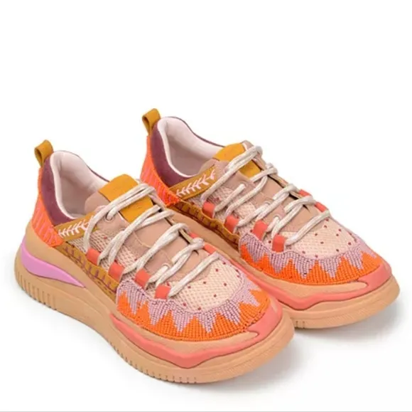 FARM Rio Women's Jungle Panther Bead &amp; Embroidery Embellished Platform Sneakers