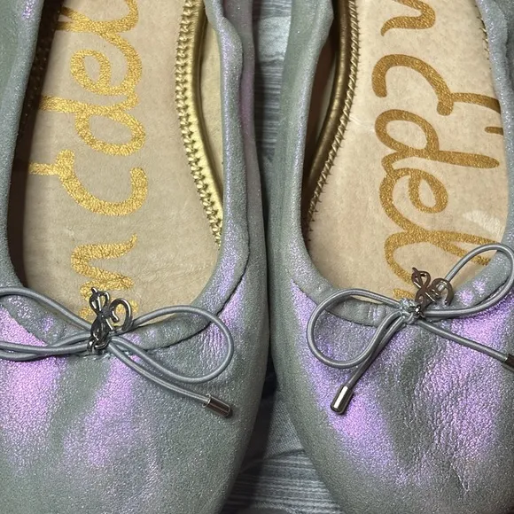 Felicia Ballet flats slippers iridescent pearl silver lavender pinkish lilac