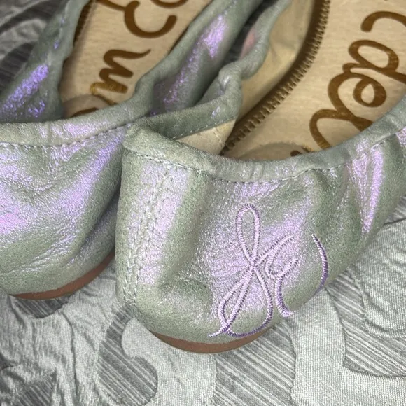 Felicia Ballet flats slippers iridescent pearl silver lavender pinkish lilac
