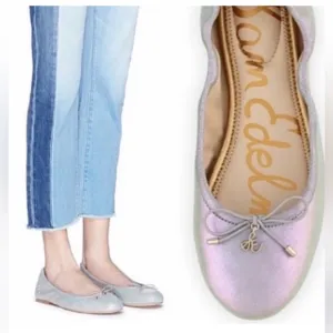 Felicia Ballet flats slippers iridescent pearl silver lavender pinkish lilac