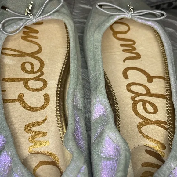 Felicia Ballet flats slippers iridescent pearl silver lavender pinkish lilac