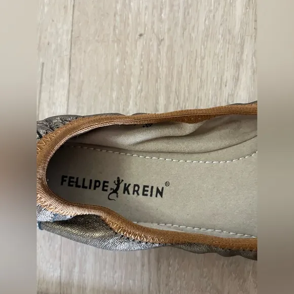 Fellipe Krein Designer Ballet Flats – Metallic Bronze – Size 8