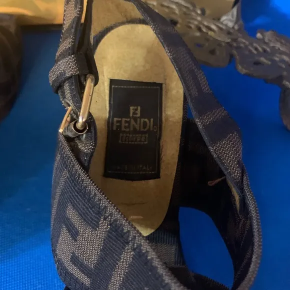 FENDI Scarpe Zucca wedge sandals Fendi sandals Zucca pattern resoled  4 US