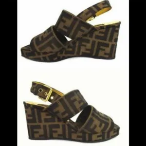 FENDI Scarpe Zucca wedge sandals Fendi sandals Zucca pattern resoled  4 US