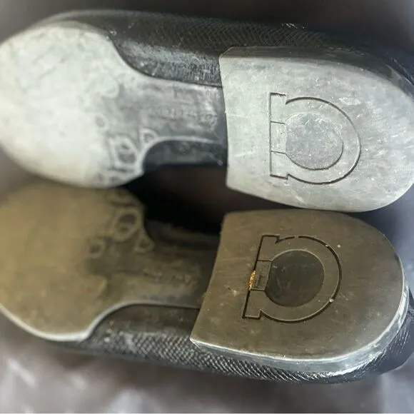 Ferragamo dress shoe horsebit loafers Silver buckle logo shoes driving s…