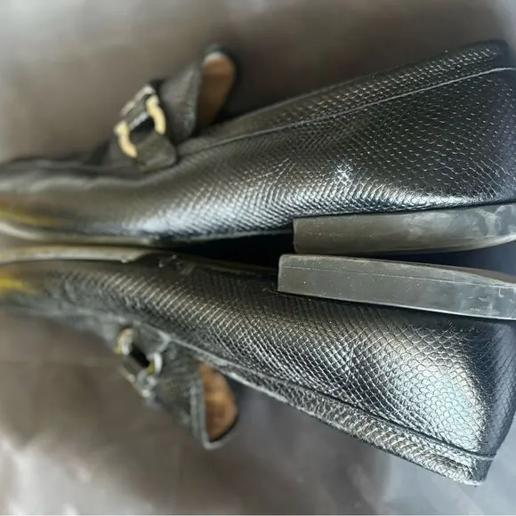 Ferragamo dress shoe horsebit loafers Silver buckle logo shoes driving s…