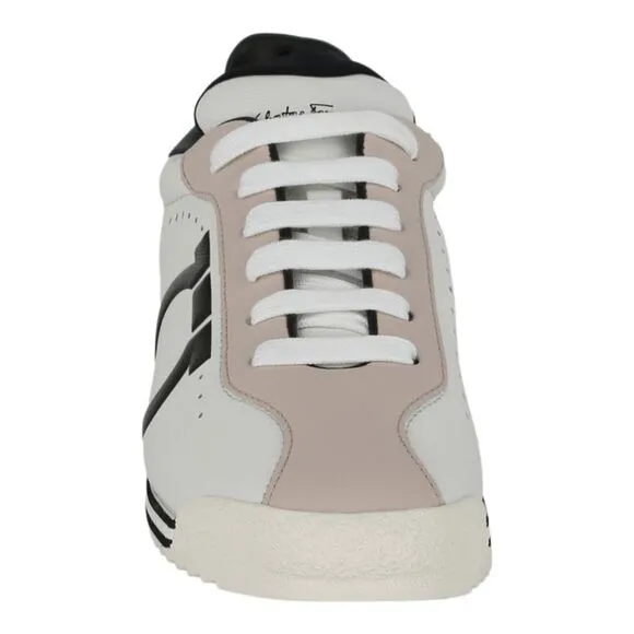 Ferragamo Pring Leather Sneakers White Mens