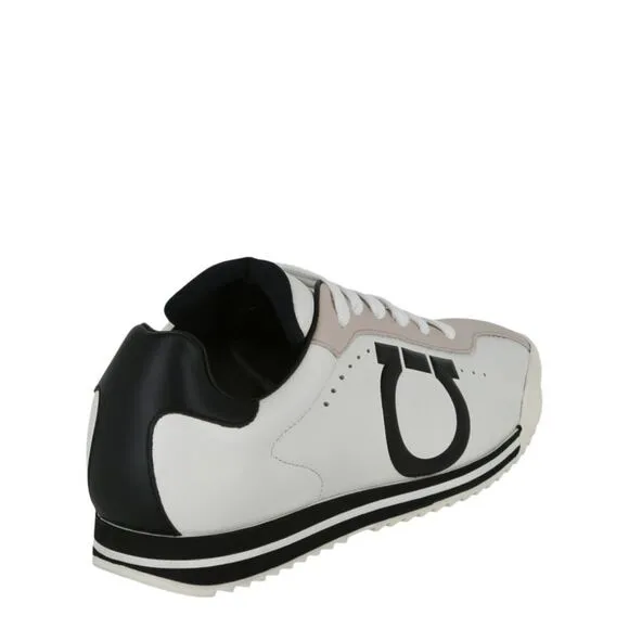 Ferragamo Pring Leather Sneakers White Mens