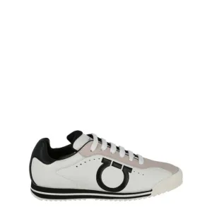 Ferragamo Pring Leather Sneakers White Mens