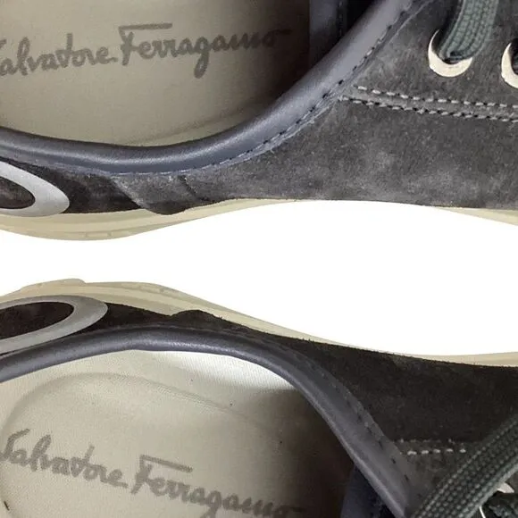Ferragamo Truman Platform Sneakers in Black Suede