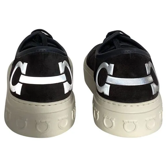 Ferragamo Truman Platform Sneakers in Black Suede