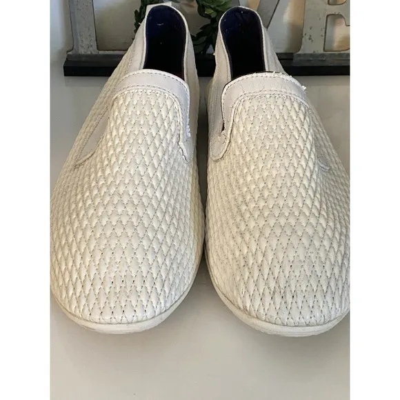 Fiesso by Aurelio‎ Garcia White Woven Men Loafers Slip On Moccasin Shoes Size 11