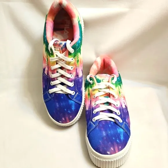 Fila Tie-Dye Panache Sandblast Colorful Rainbow Platform sneakers (w 9)