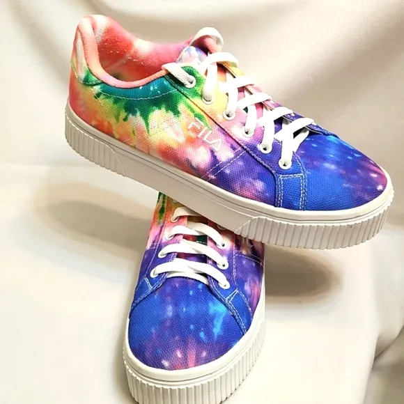 Fila Tie-Dye Panache Sandblast Colorful Rainbow Platform sneakers (w 9)