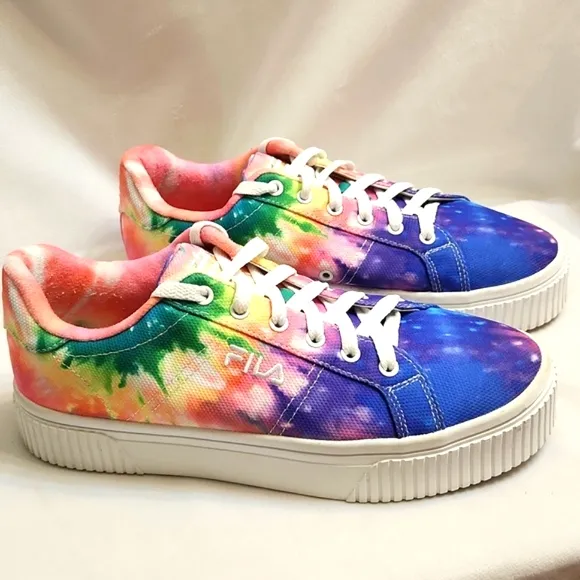 Fila Tie-Dye Panache Sandblast Colorful Rainbow Platform sneakers (w 9)