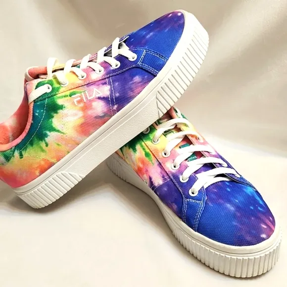 Fila Tie-Dye Panache Sandblast Colorful Rainbow Platform sneakers (w 9)