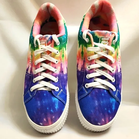 Fila Tie-Dye Panache Sandblast Colorful Rainbow Platform sneakers (w 9)