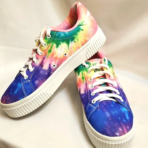 Fila Tie-Dye Panache Sandblast Colorful Rainbow Platform sneakers (w 9)