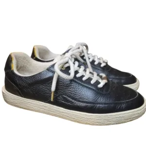 Filling Pieces Men's Pebbled Leather Low Top Black Sneakers Size 42 US 9.5