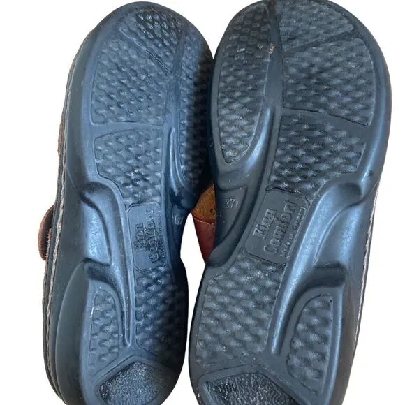 Finn Comfort Brown Leather Strap Sandals, EU 37