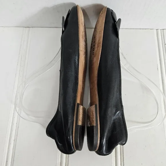 Fiorentini   Baker Ballet Flats Womens Size 39 Black Leather Petal Detail Shoes