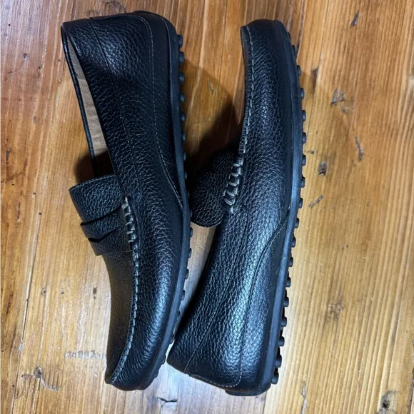 Florsheim Men’s Leather Driver Black Driving Penny Loafer Slip-On Moc toe 10 M