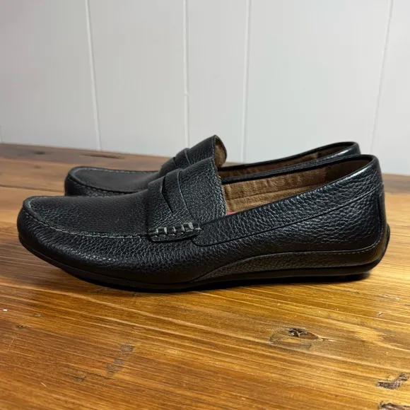Florsheim Men’s Leather Driver Black Driving Penny Loafer Slip-On Moc toe 10 M