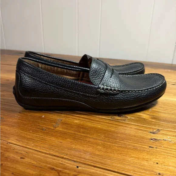Florsheim Men’s Leather Driver Black Driving Penny Loafer Slip-On Moc toe 10 M