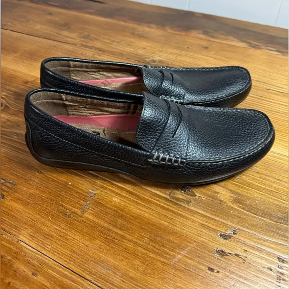 Florsheim Men’s Leather Driver Black Driving Penny Loafer Slip-On Moc toe 10 M