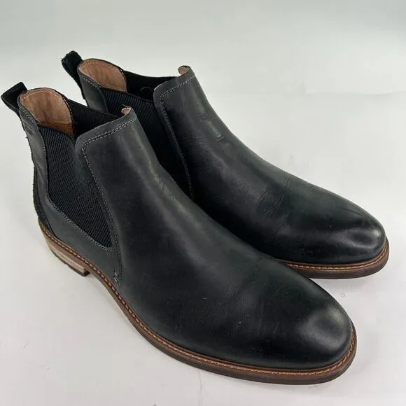 Florsheim Men's Lodge Plain Toe Gore Boot US 12 M Black Chelsea Boots